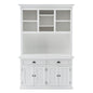 87" White Solid Wood Adjustable Two Tier Bookcase