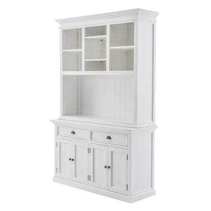 87" White Solid Wood Adjustable Two Tier Bookcase