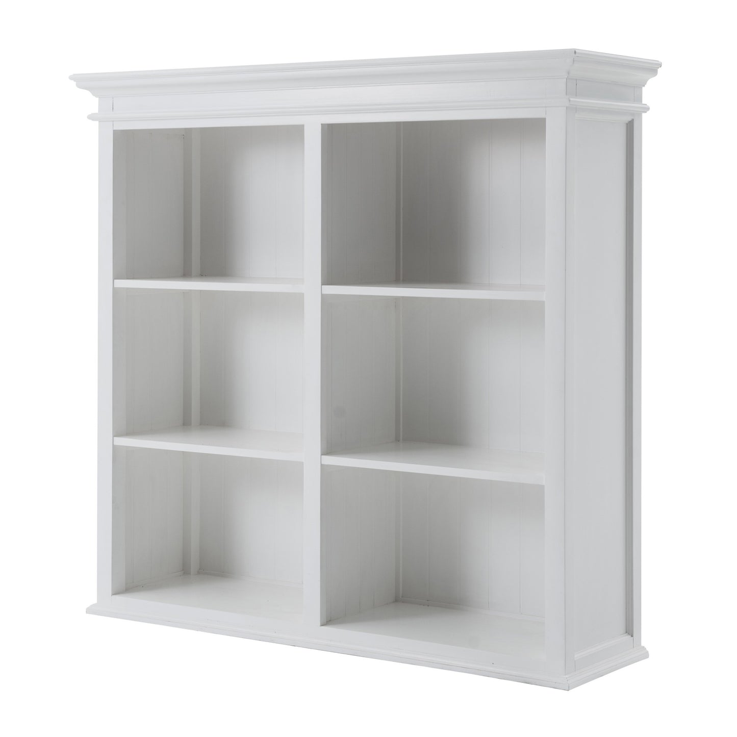 87" White Solid Wood Adjustable Four Tier Bookcase