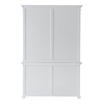 87" White Solid Wood Adjustable Four Tier Bookcase