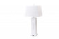 Set of Two 32" White Table Lamp With Off White Shade