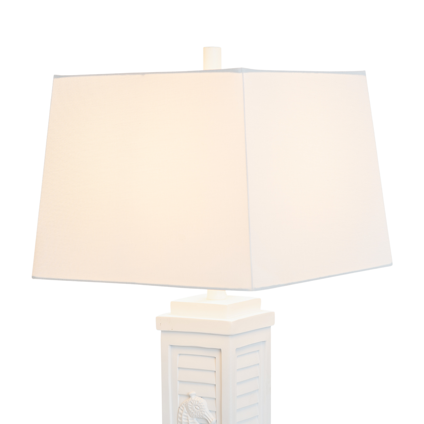 Set of Two 32" White Table Lamp With Off White Shade