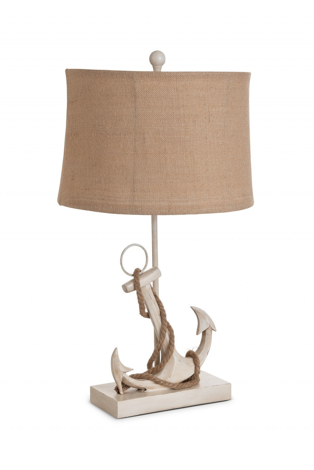 Set of Two Tan and White Anchor Table Lamps