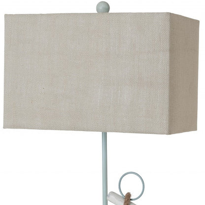 Set of Two 28" Blue Coastal Anchor Table Lamps With Beige Shade