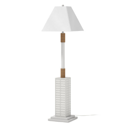 63" White Floor Lamp With White Linen Shade