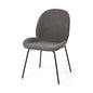 Set Of Two Gray And Black Upholstered Fabric Side Chairs