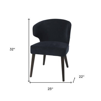 Navy Blue And Black Wingback Dining Side Chair