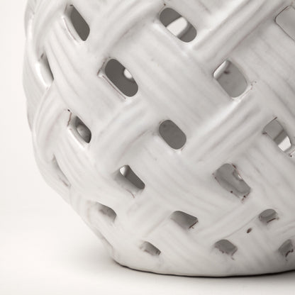 White Ceramic Latticed Vase