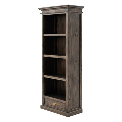 75" Brown and Black  Wood Four Tier Bookcase