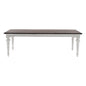 94" Dark Brown And White Solid Wood Dining Table