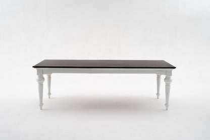 94" Dark Brown And White Solid Wood Dining Table