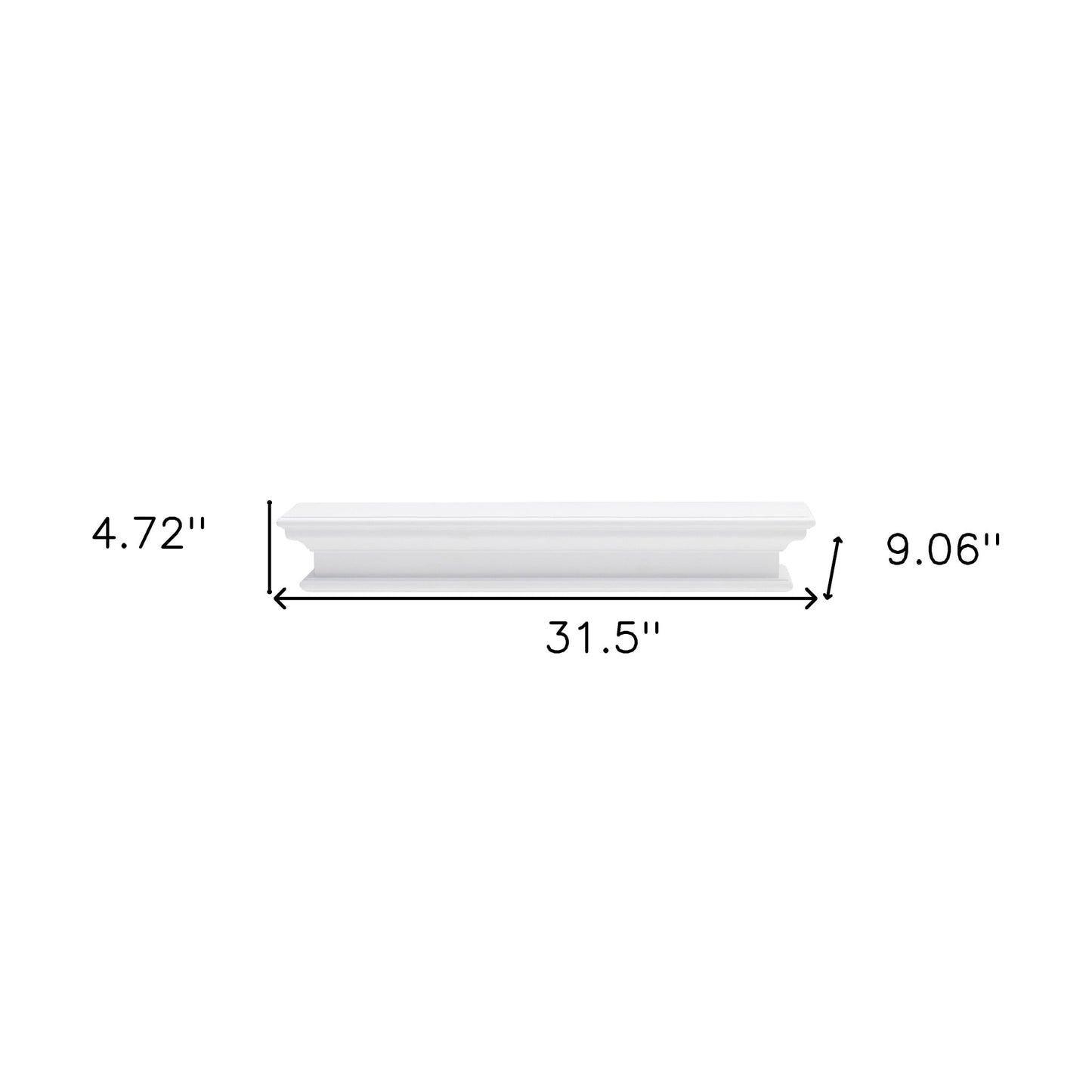 32" Classic White Floating Wall Shelf