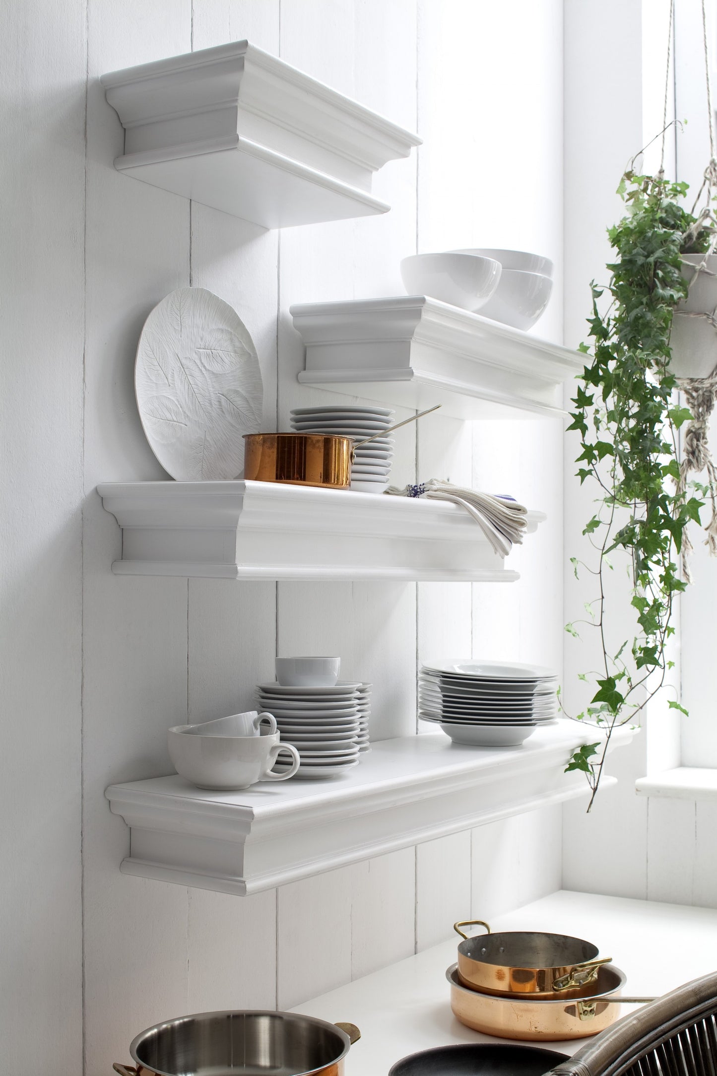 47" Classic White XL Floating Wall Shelf