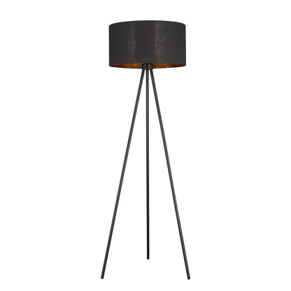 58" Matte Tripod Floor Lamp With Black Drum Shade