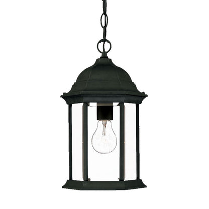 Matte Black Glass Lantern Hanging Light