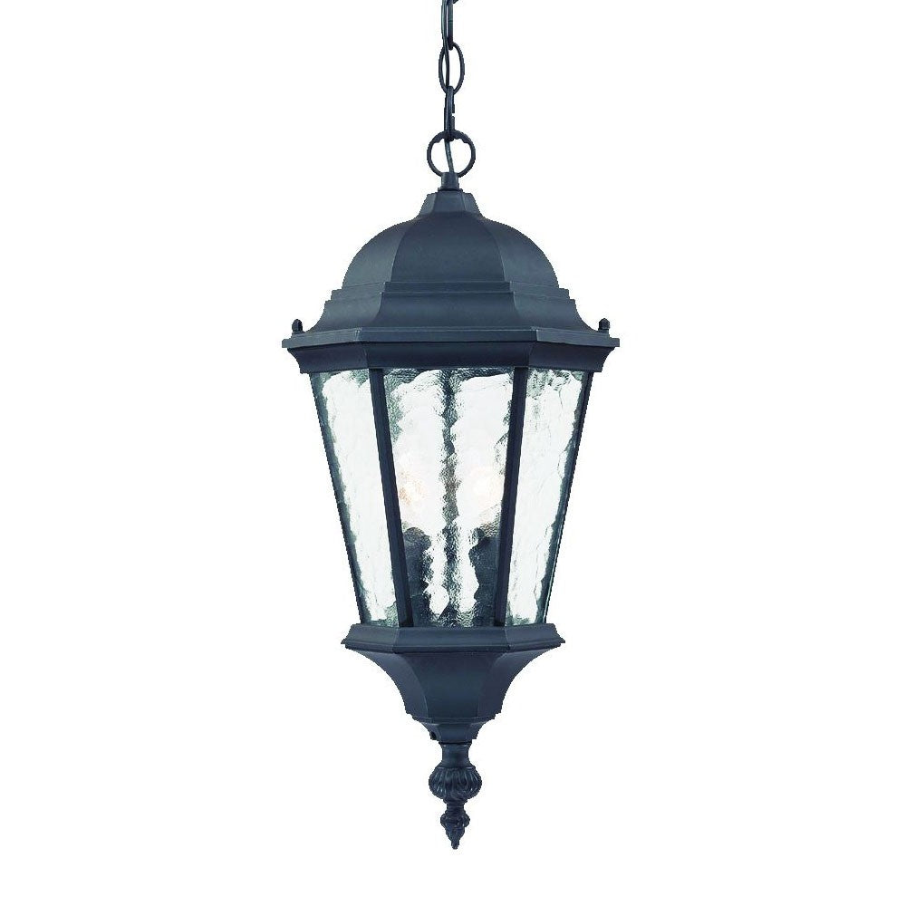 Two Light Matte Black Carousel Lantern Hanging Light