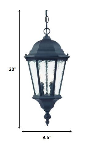 Two Light Matte Black Carousel Lantern Hanging Light