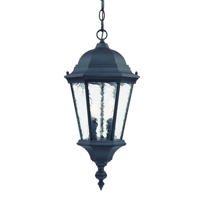 Two Light Matte Black Carousel Lantern Hanging Light