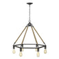 Brown and Black Six Light Metal Dimmable Chandelier