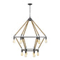 Brown and Black Twelve Light Metal Dimmable Chandelier