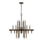 Brown Candle Style Multi Light Metal Dimmable Chandelier