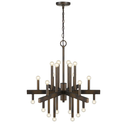 Brown Candle Style Multi Light Metal Dimmable Chandelier