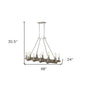 Silver Kitchen Island Twelve Light Metal Dimmable Chandelier