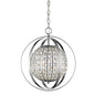 Olivia 1-Light Polished Nickel Crystal Globe Pendant