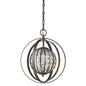 Olivia 1-Light Oil-Rubbed Bronze Crystal Globe Pendant