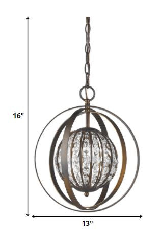 Olivia 1-Light Oil-Rubbed Bronze Crystal Globe Pendant