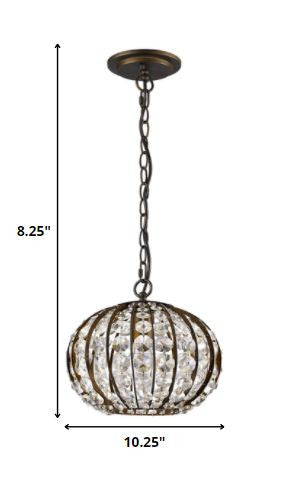 Olivia 1-Light Oil-Rubbed Bronze Crystal Globe Pendant