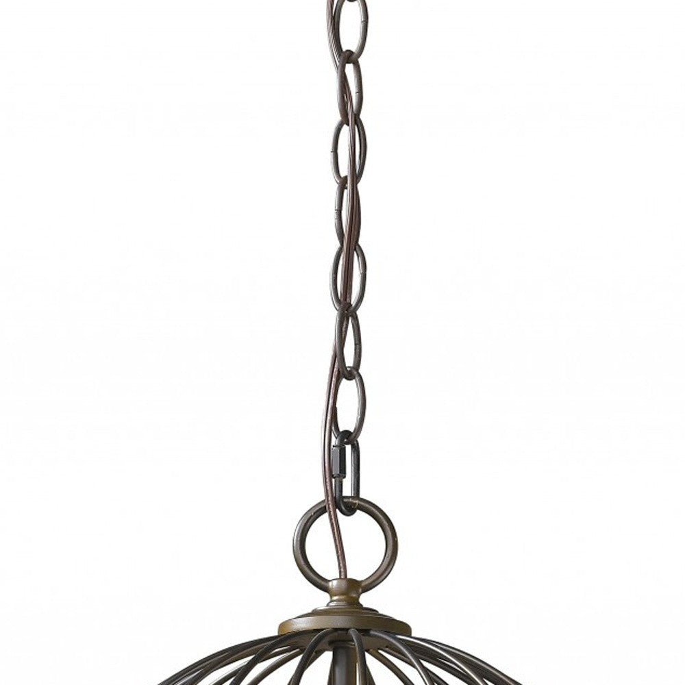 Aria 3-Light Oil-Rubbed Bronze Globe Pendant With Mother Of Pearl Accents