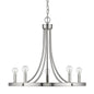 Silver Candle Style Five Light Metal Dimmable Chandelier