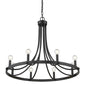 Black Candle Style Eight Light Metal Dimmable Chandelier