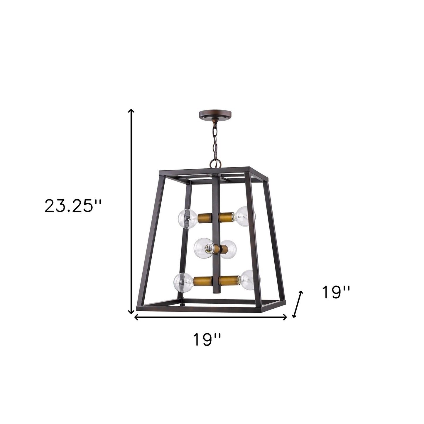 Tiberton 6-Light Oil-Rubbed Bronze Foyer Pendant With Antique Brass Sockets