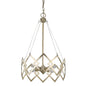 Nora 4-Light Washed Gold Drum Pendant With Abstract Open-Air Cage Shade