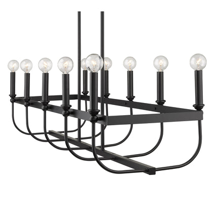 Beckett 10-Light Matte Black Island Pendant