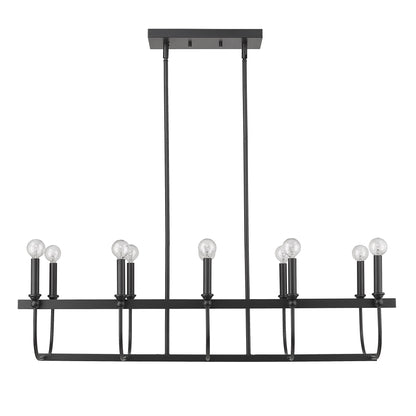 Beckett 10-Light Matte Black Island Pendant