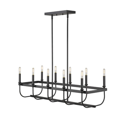 Beckett 10-Light Matte Black Island Pendant