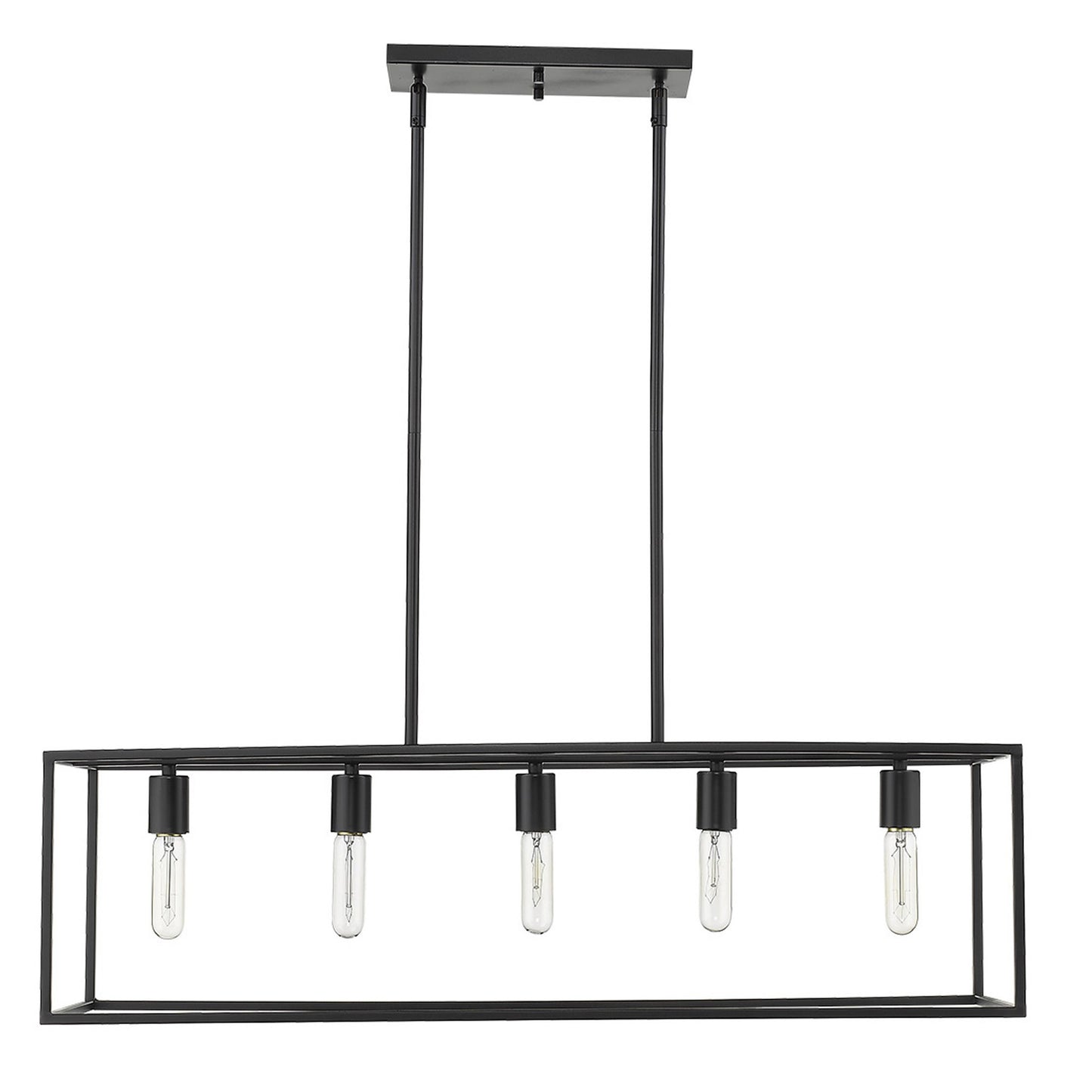 Cobar 5-Light Matte Black Island Pendant