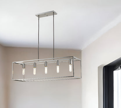 Cobar 5-Light Satin Nickel Island Pendant