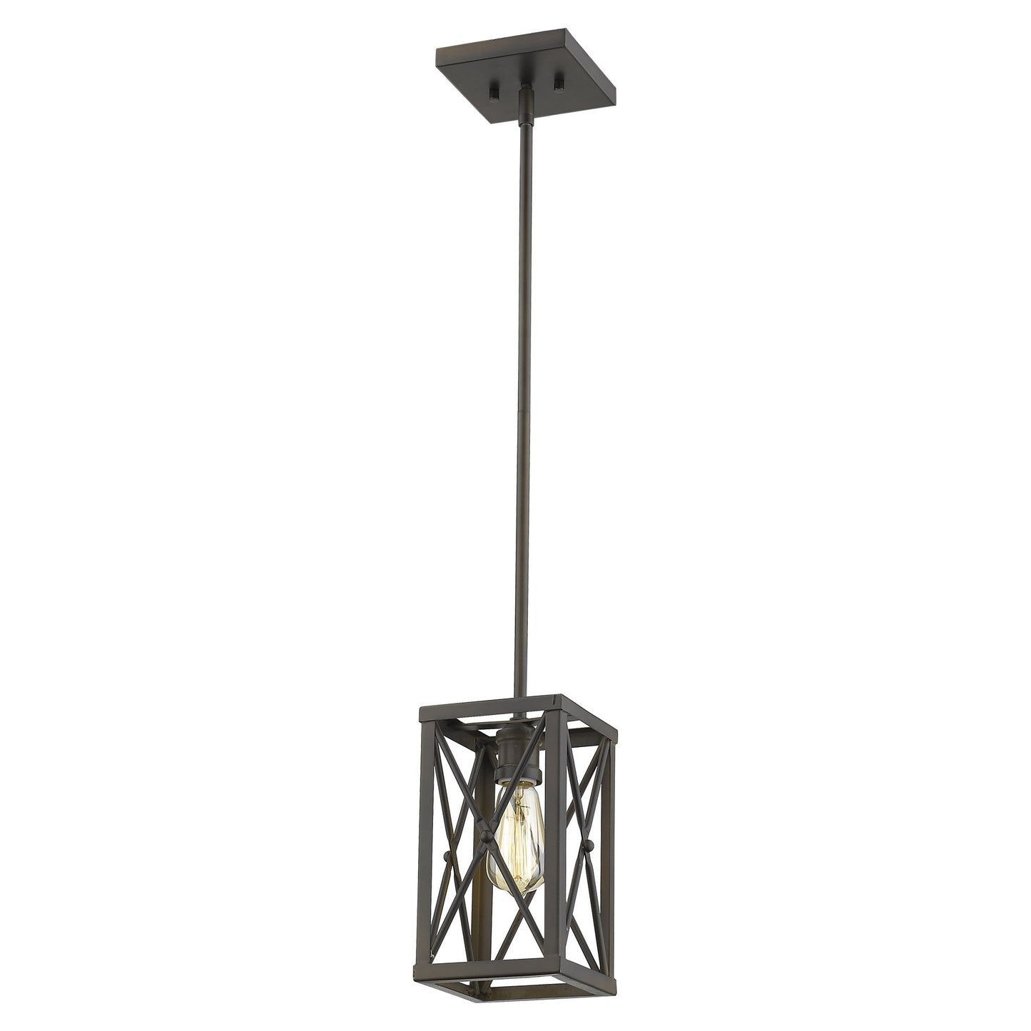 Bronze Metal Geometric Mini Pendant Hanging Light