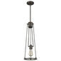 Jade 1-Light Oil-Rubbed Bronze Pendant With Vertical Structural Frames