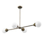 Portsmith 4-Light Raw Brass Island Pendant With White Globe Shades