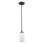 Bronze Hanging Light with Frosted Glass Shade