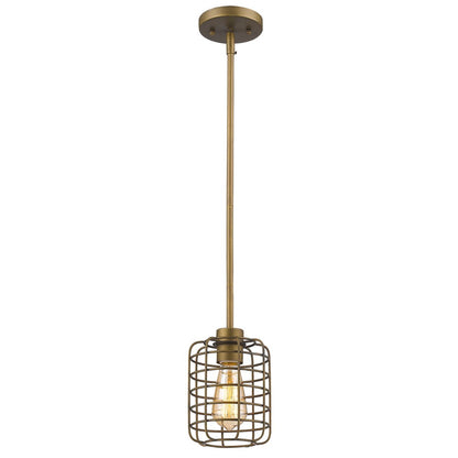 Brushed Gold Metal Cage Hanging Light