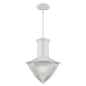 Skylar 1-Light White Pendant With Halophane Glass Shade