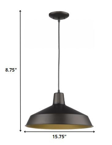 Industrial Brushed Bronze Hanging Light