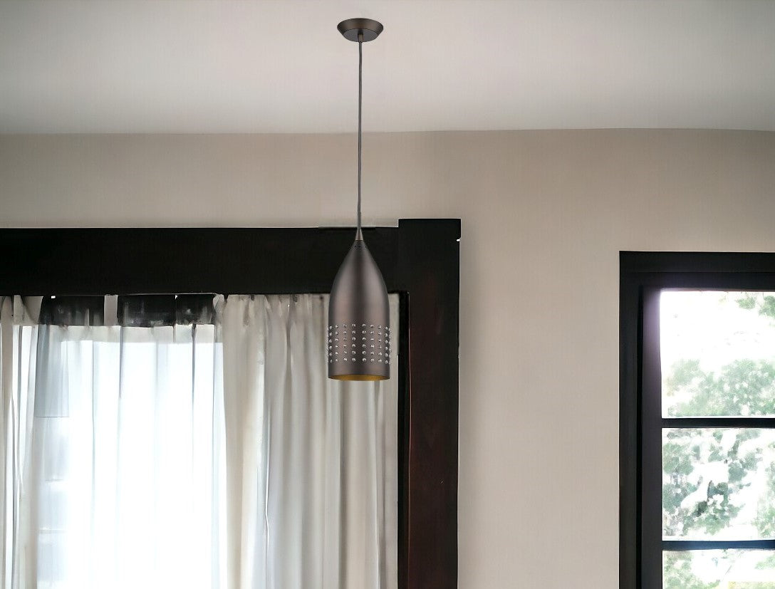 Bronze Hanging Light with Glass Studs