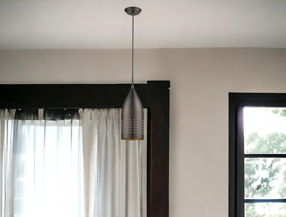 Bronze Hanging Light with Glass Studs